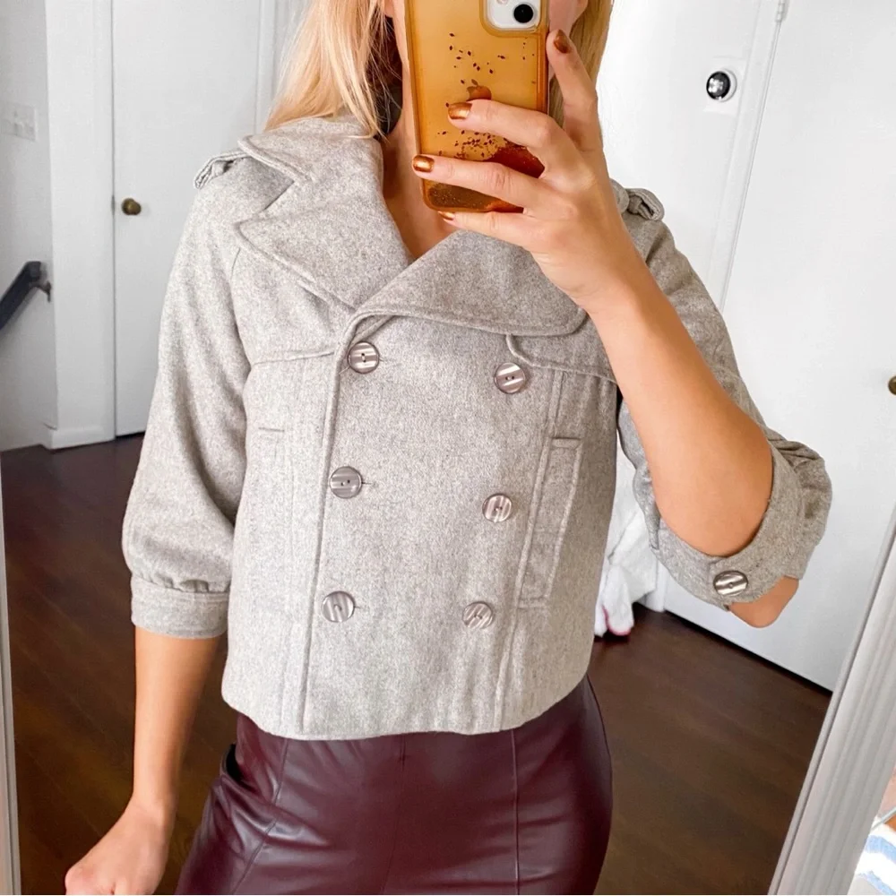 🍂 MAX RAVE GREY WOOL BLEND CROPPED JACKET!